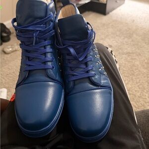 Barocco Los Angeles Blue Quilted High-Top Sneakers size #9